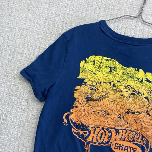 Boys GAP Kids X Hot Wheels Shirt Size XXL Doodle Graphic Tee Skate Racing Blue - Picture 2 of 13